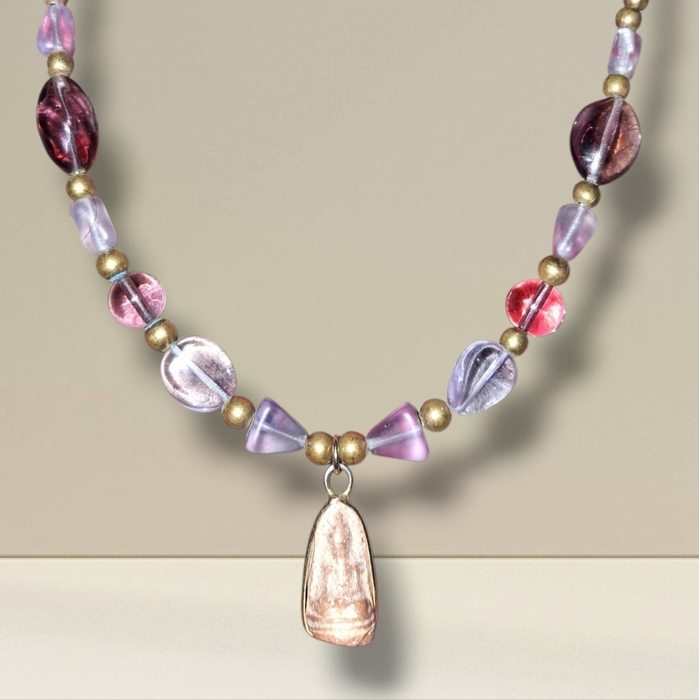 Amulet Carved Pendant Vintage Tribal Beads Hook And Eye Clasp